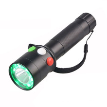 White Red Green LED Tricolor flashlight 18650 Rechargeable Railway Signal Lamp Torch